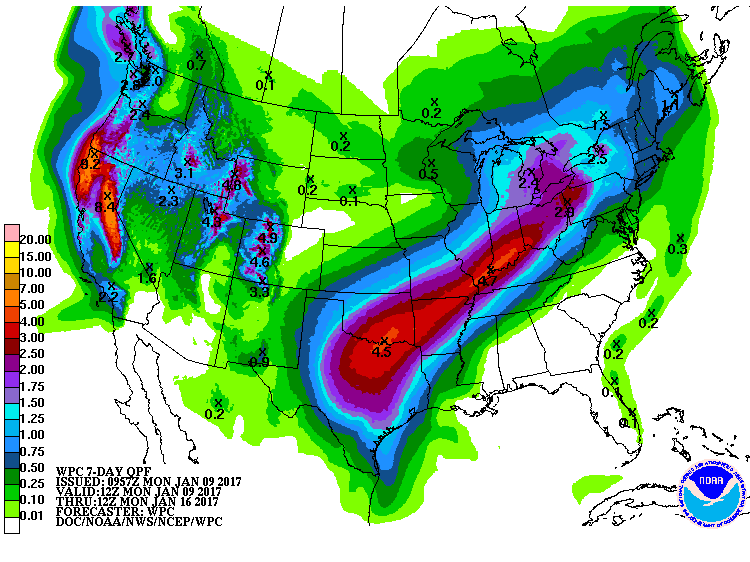 7-Day Precipitation totals are massive. Image: NOAA Today