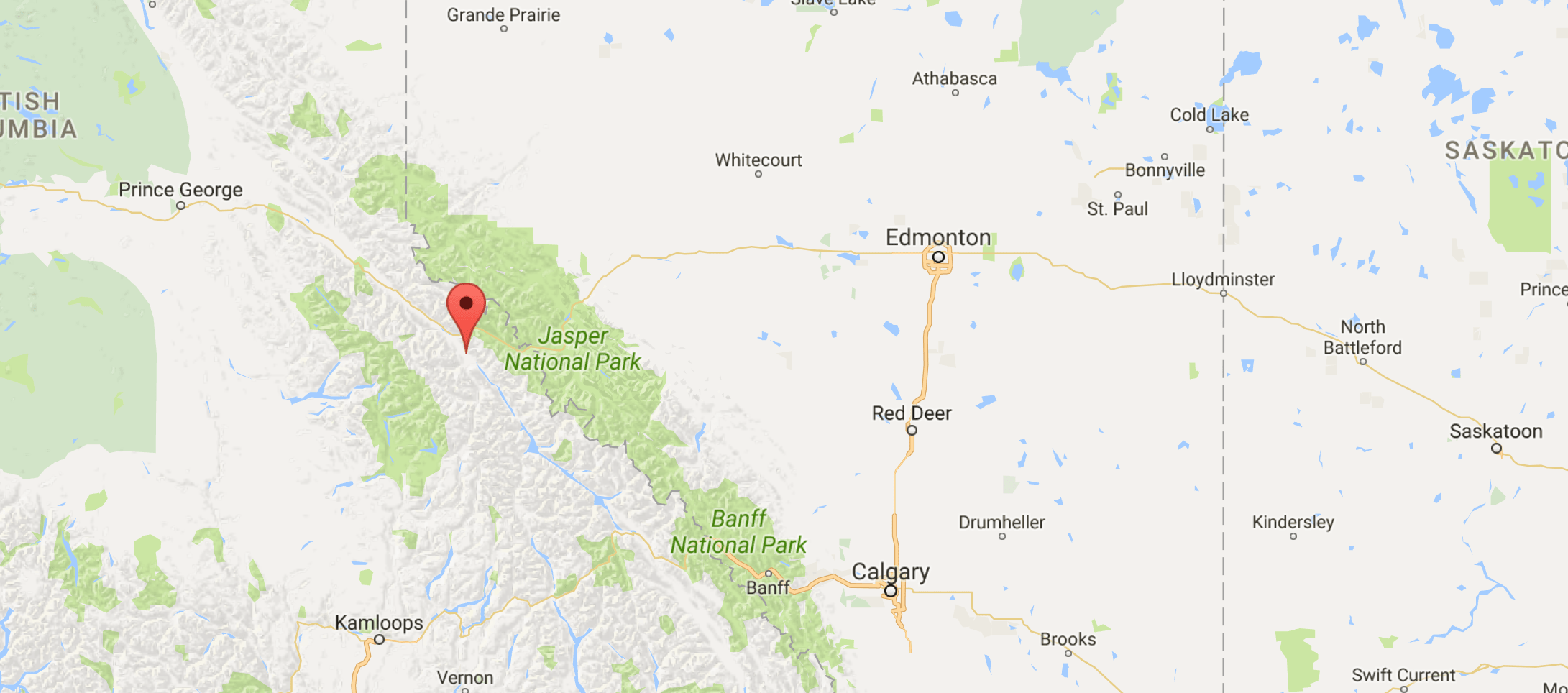 The pin marks where the avalanche occured. Image: Google Maps