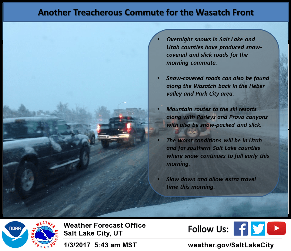 The snow has arrived. Image: NOAA Salt Lake City, UT Today