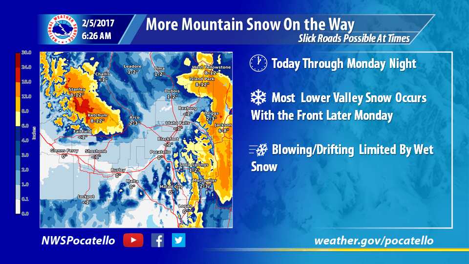 Big Snow Fore Idaho. Image: NOAA Pocatello, ID