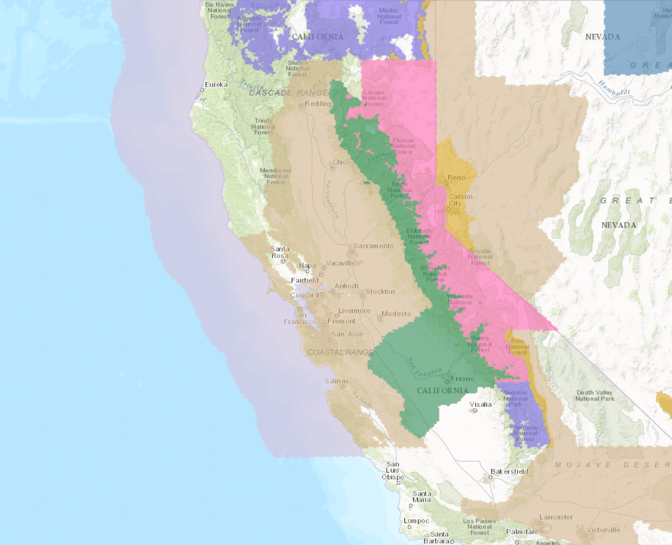 PINK= Winter Storm Warning. PURPLE= Winter Weather Advisory. Image: NOAA