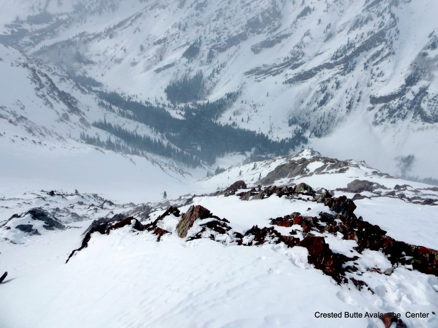 Looking down the slide path from near the crown. Image: Crested Butte Avalanche Center