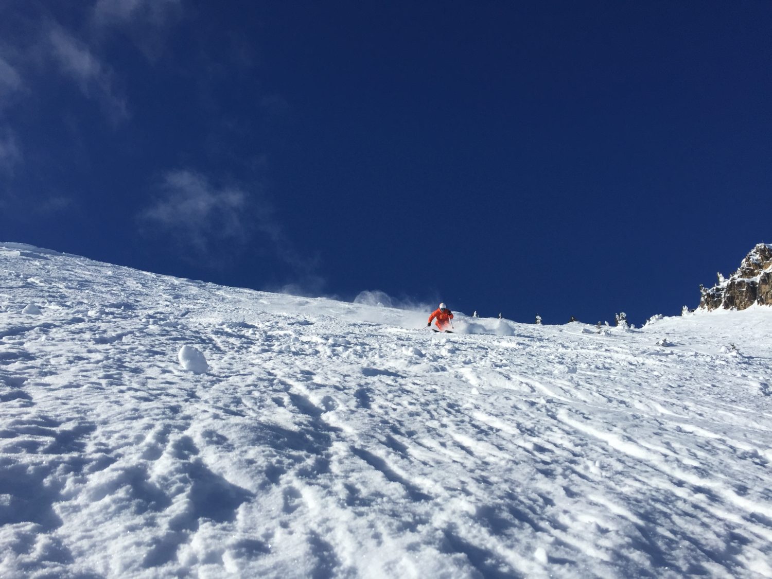 Best snow of the day down Punters. Still fresh lines to be found.