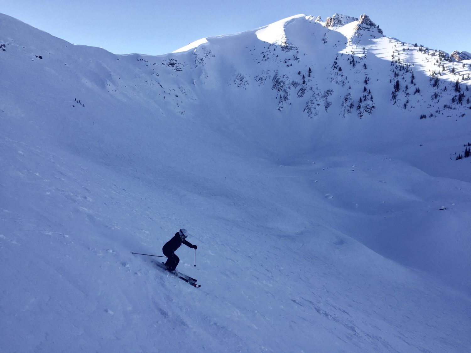 Jenny dropping into Feuz Bowl.