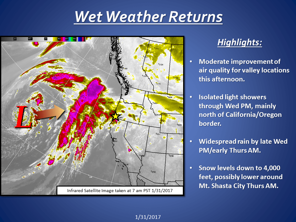 Wet Weather Returns. Image: NOAA Medford, OR