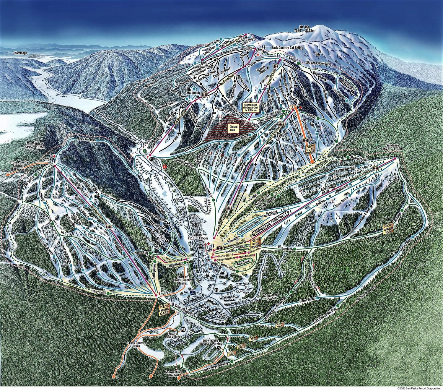 Sun Peaks, Resort Trail Map