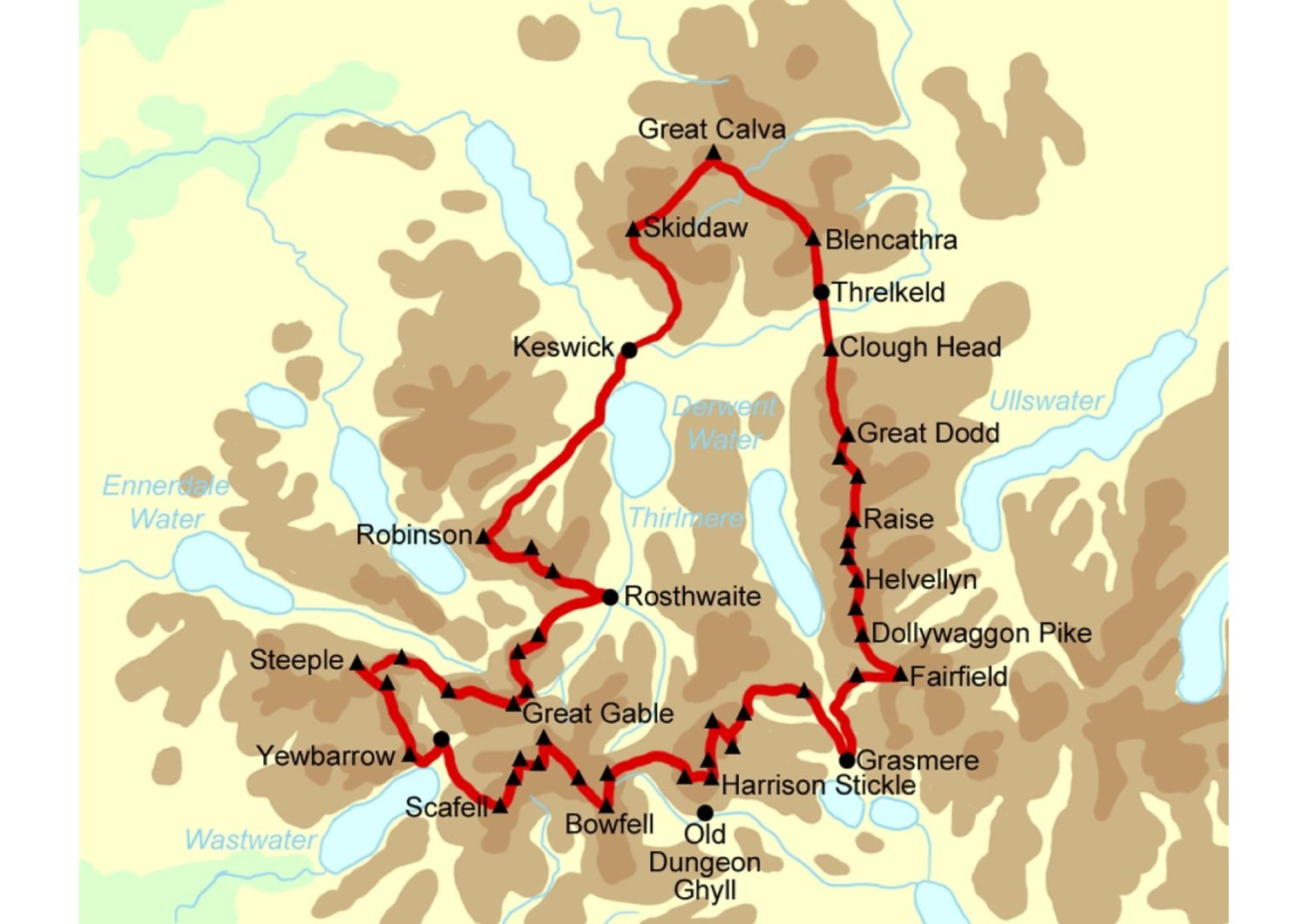 Bob Graham Round, route, map