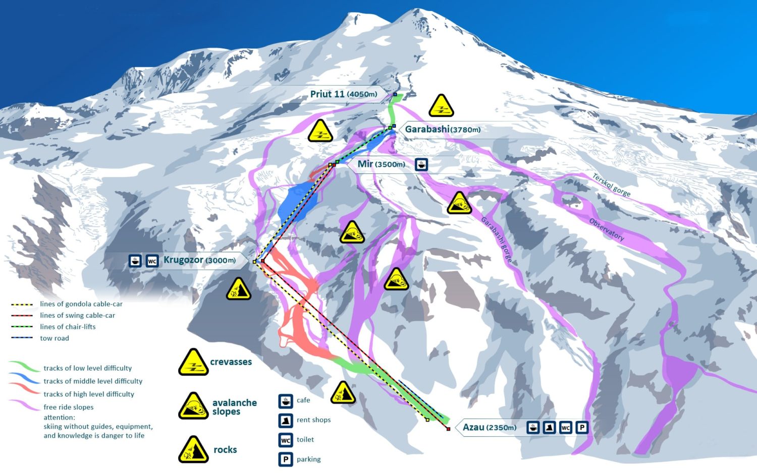 Europes highest peak, mount elbrus, russia, 