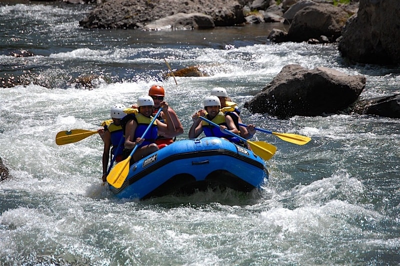 River Truckee rafting near Tahoe Dam California