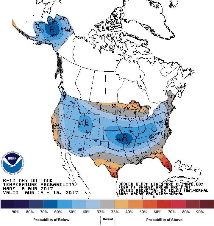 Temperatures, lower, average, colorado, america, noaa