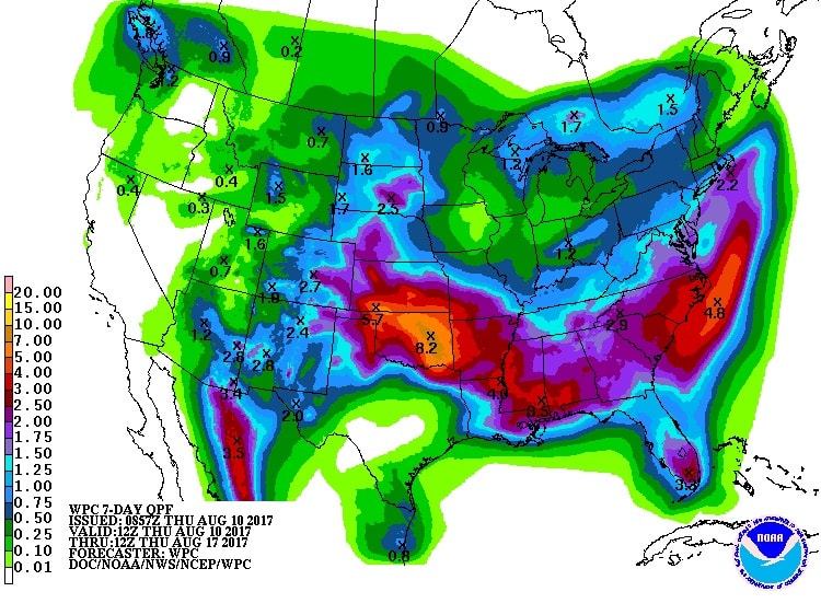 noaa, forecast, precipitation, wetter, above average, colorado, america
