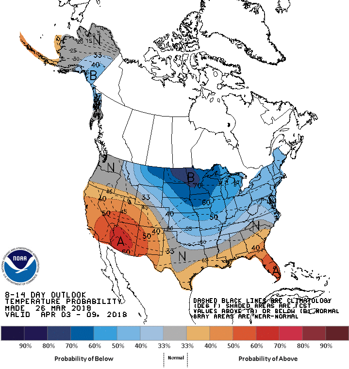 noaa, climate prediction, cold, april