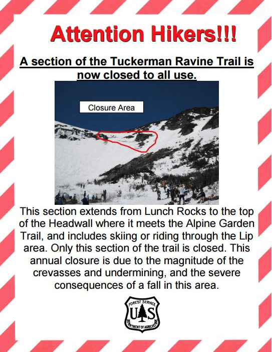 Tuckerman ravine, closed, Tuckerman