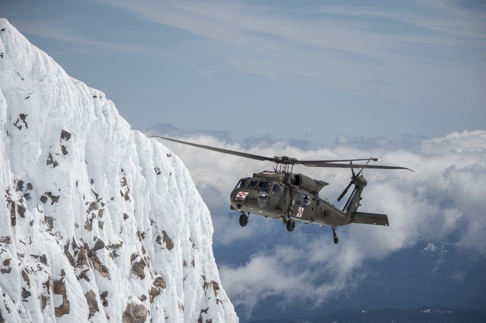 mt hood, hood, rescue, climber, helicopter