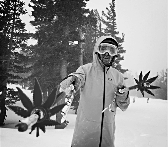 basket buds, marijuana, ski pole