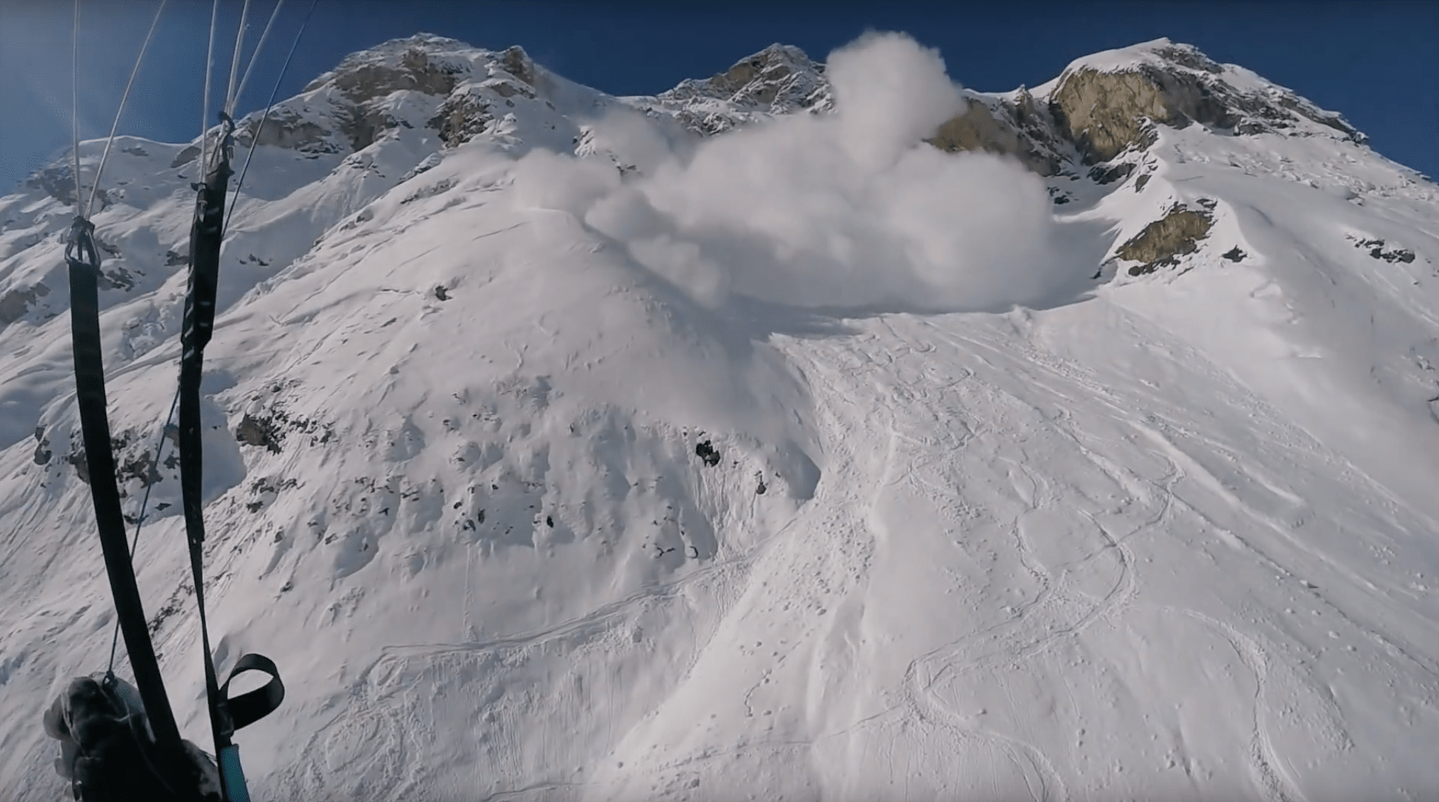 avalanche, alps, parachute