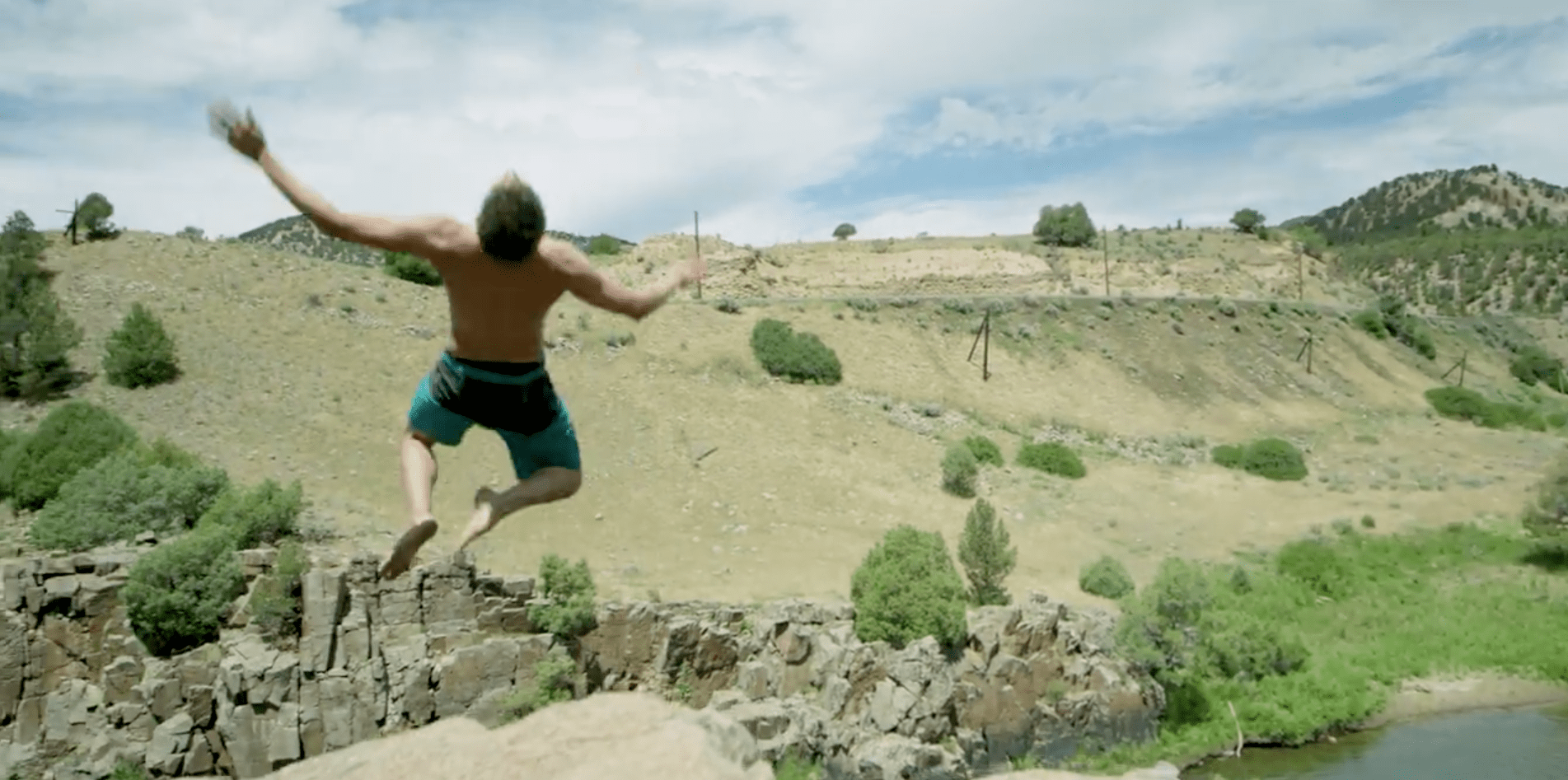cliff diving,