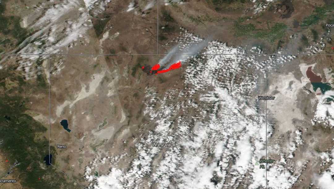 nasa, wildfire, smoke from space, nevada, wildfire, fire