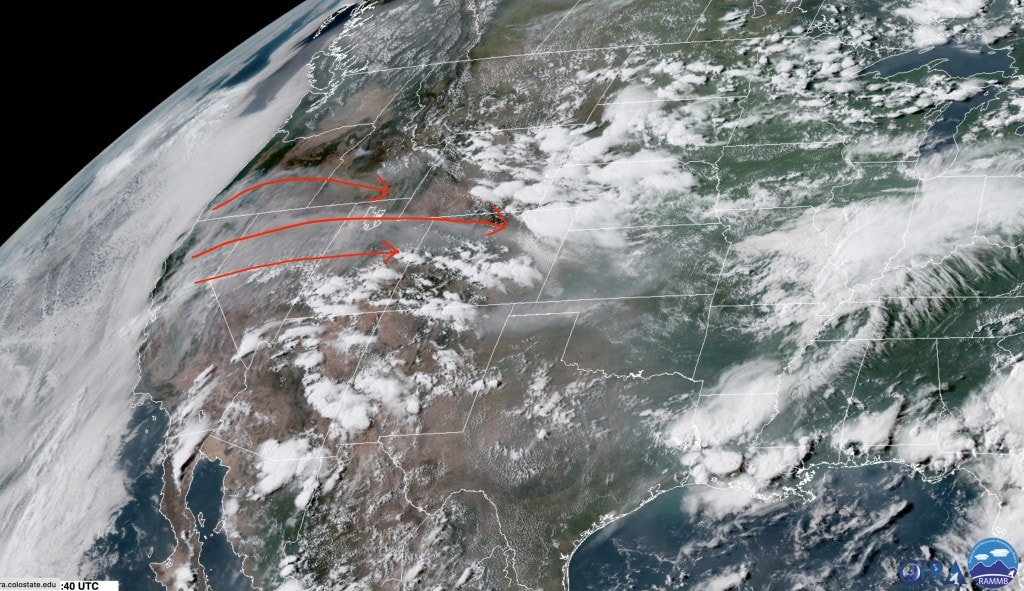 carr fire, california, smoke, colorado, Utah, Oregon, Texas