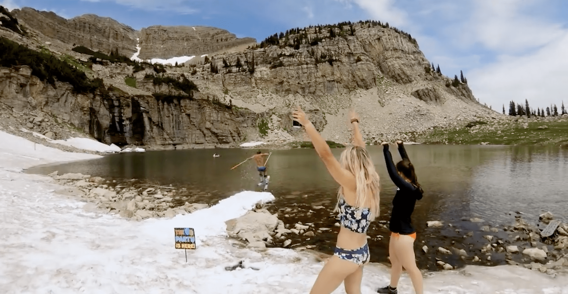 Jackson hole, pond-skimming, Wyoming