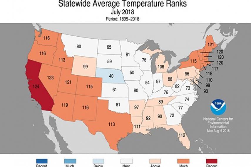 noaa, record temperatures, wildfires