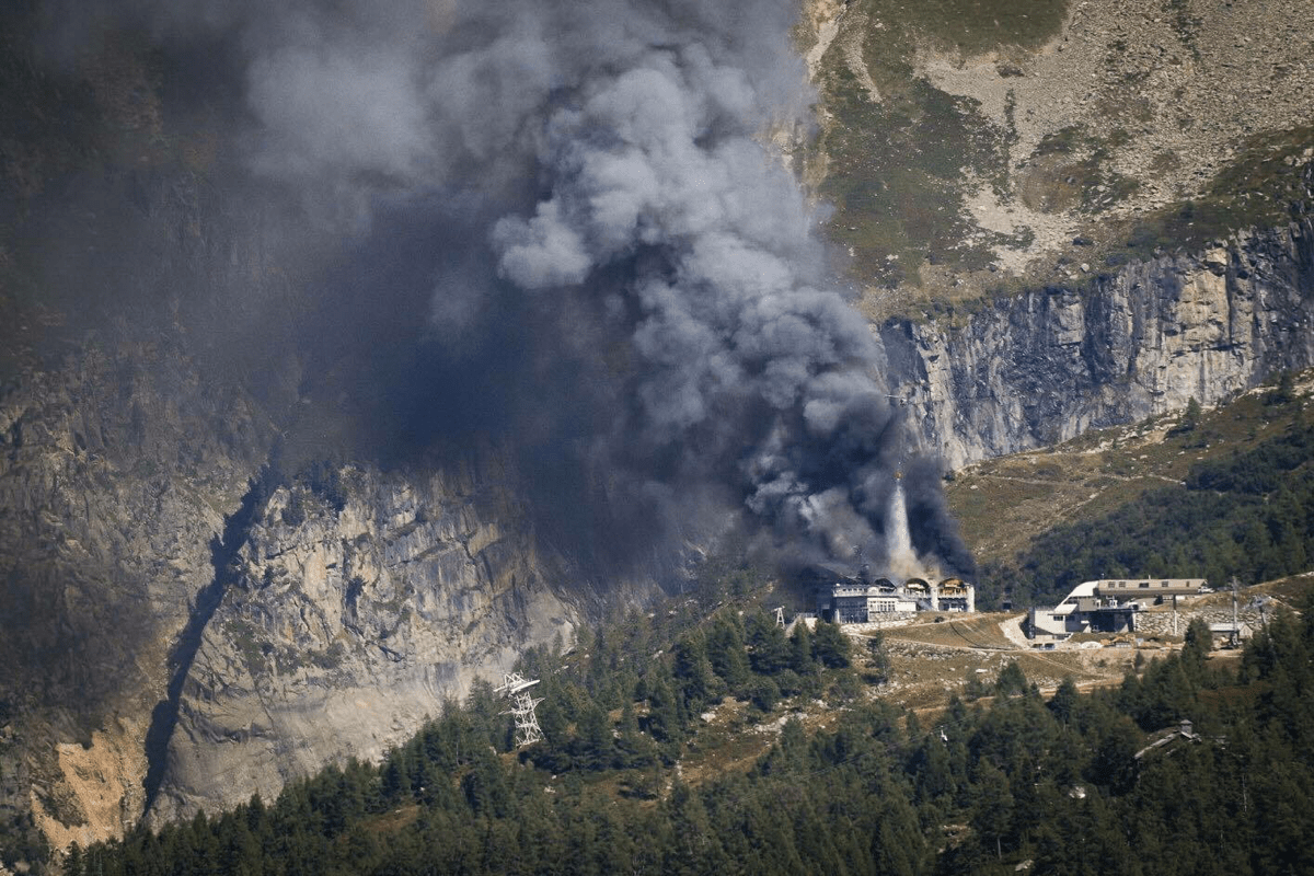 Chamonix, france, fire, cable car