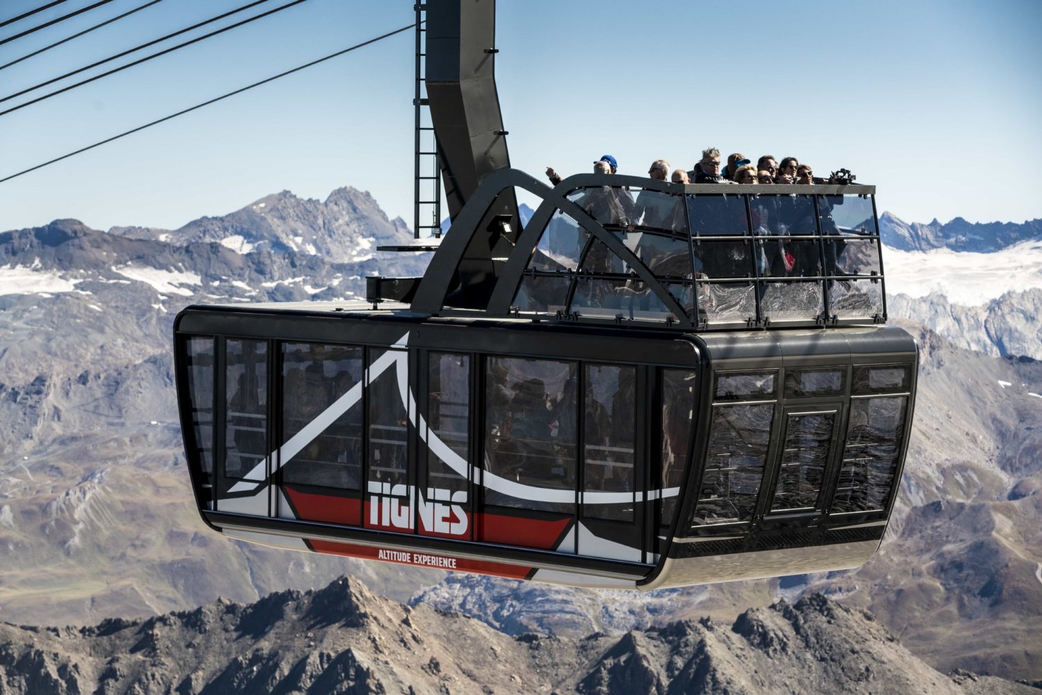 Tignes, france, europe, open top, cable car