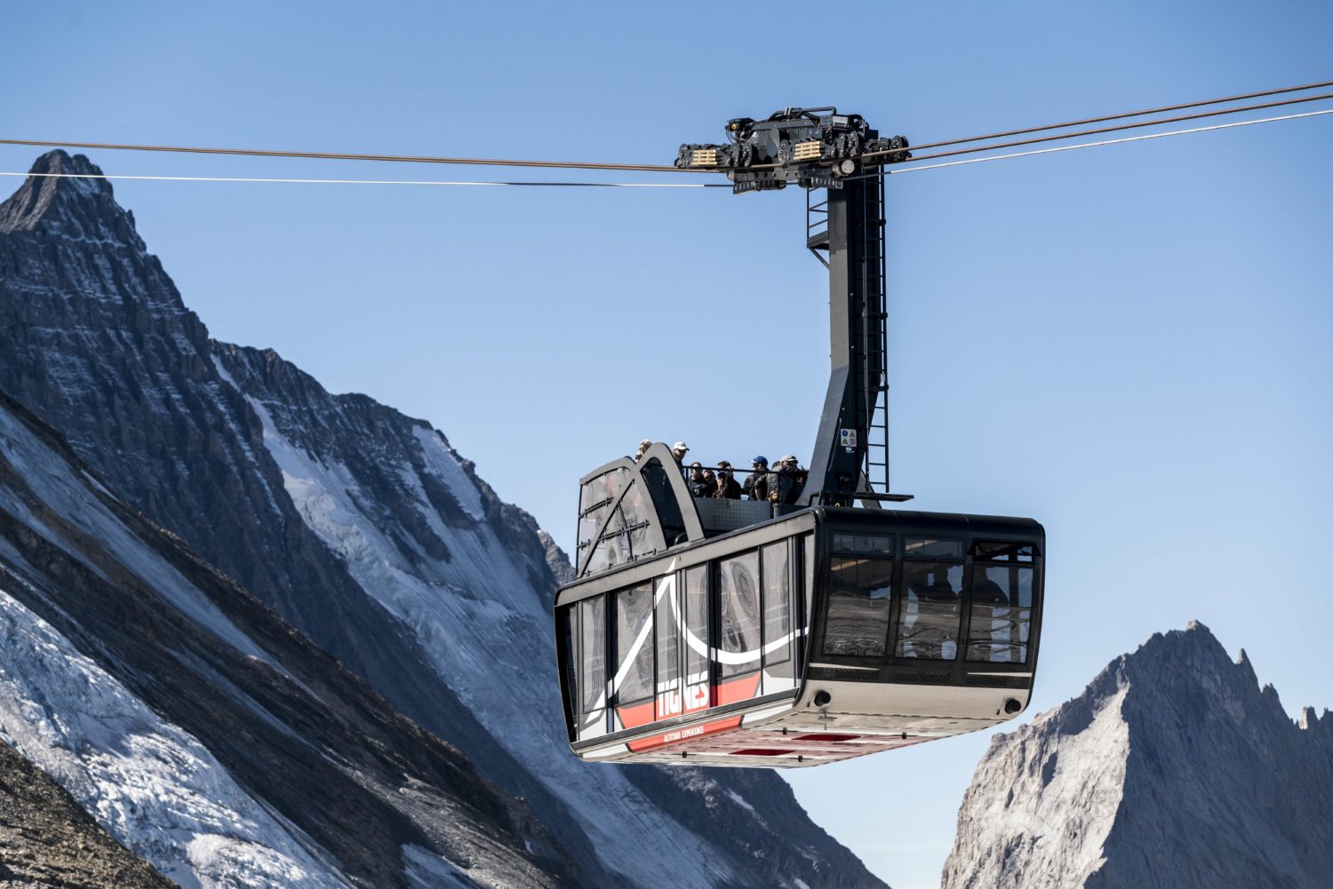 Tignes, france, europe, open top, cable car