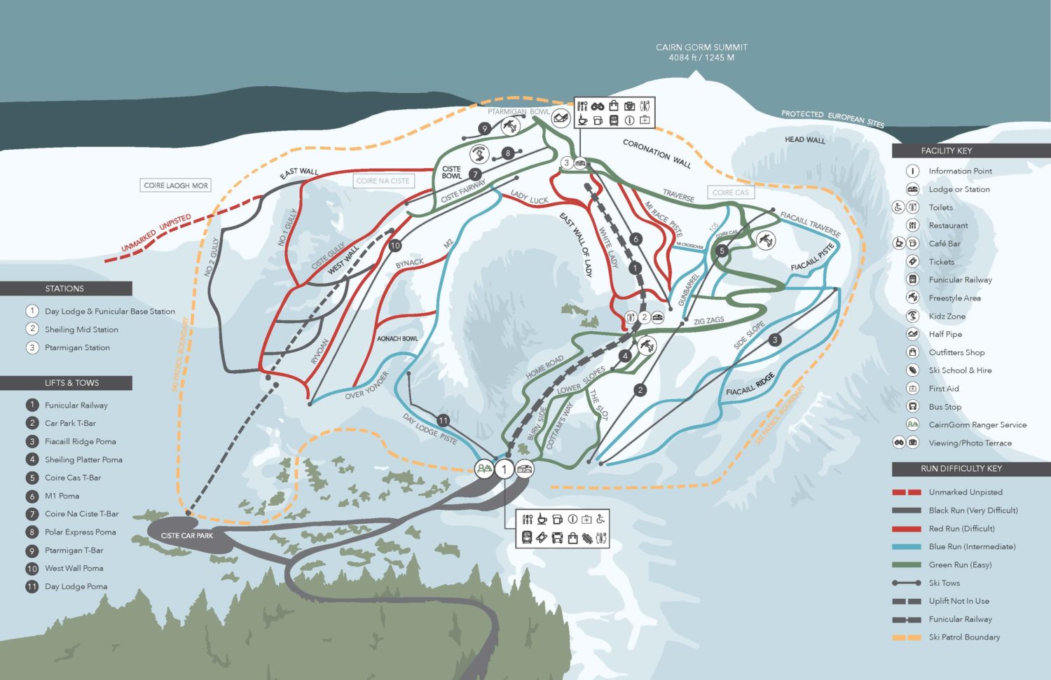 Piste map shows how skiers could reach the same terrain without the funicular