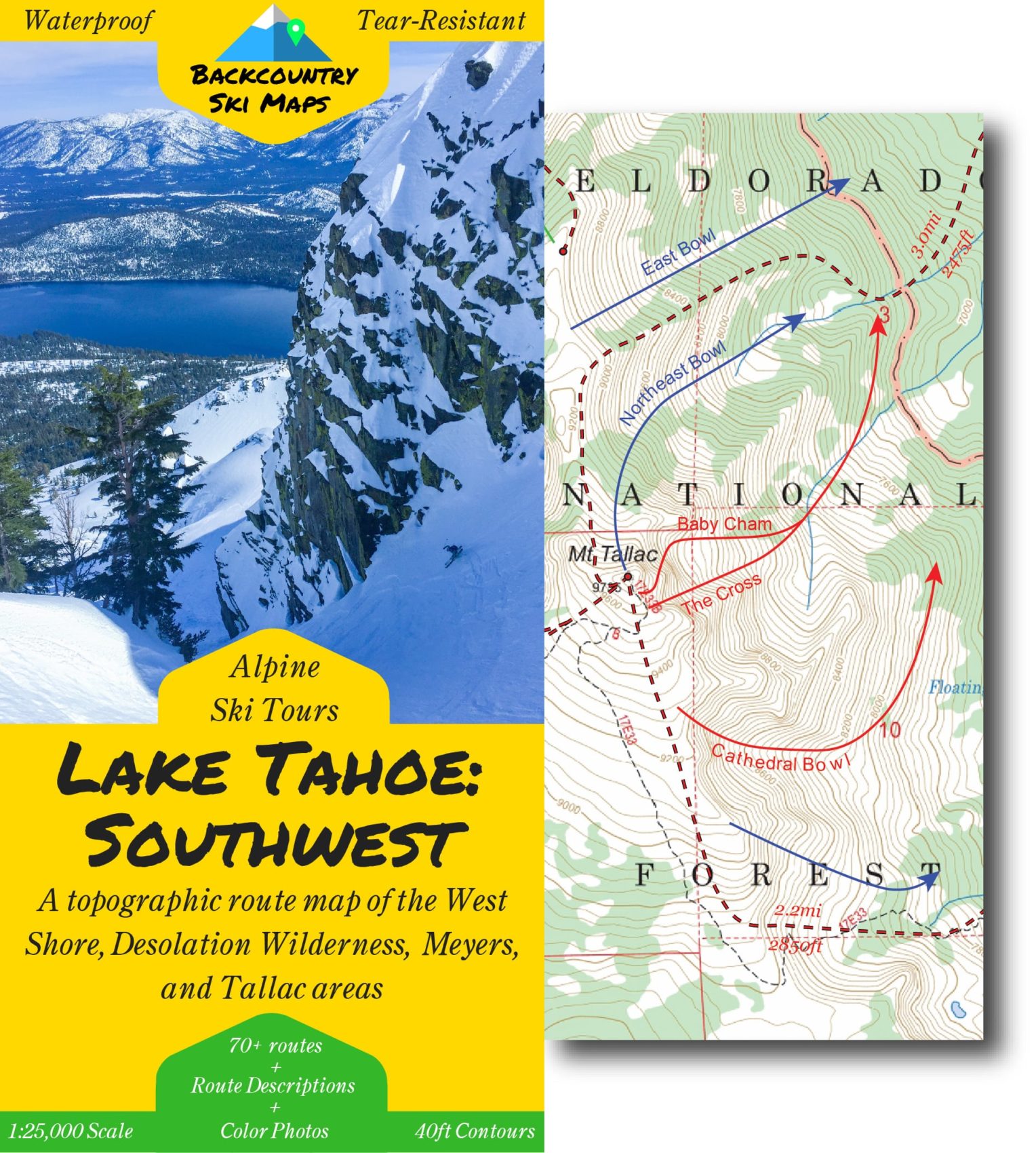 Lake Tahoe, backcountry, map