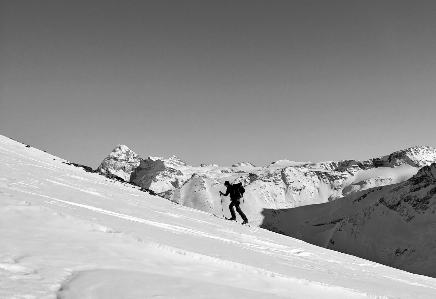 ski touring up green ridge