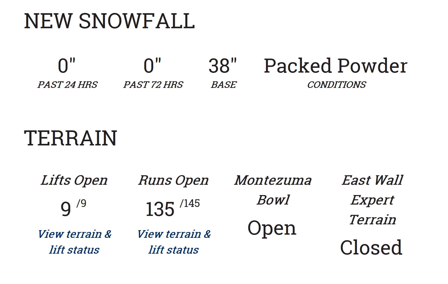 Snow report