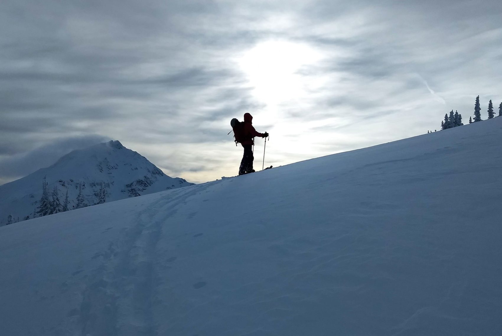 ski touring up kokanee east ridge