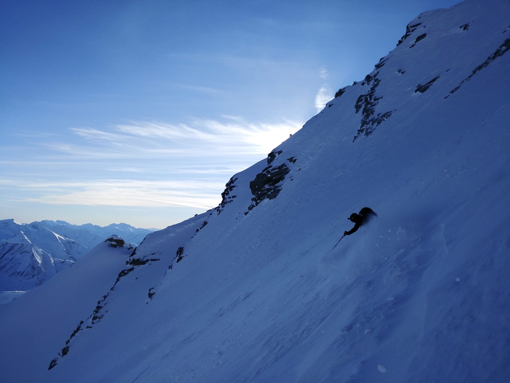 skier down rogers col