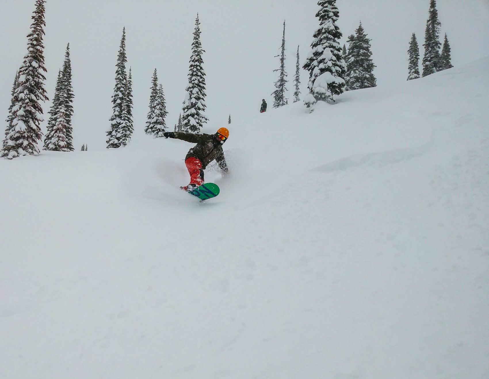 snowboarder at revelstoke mountain resort