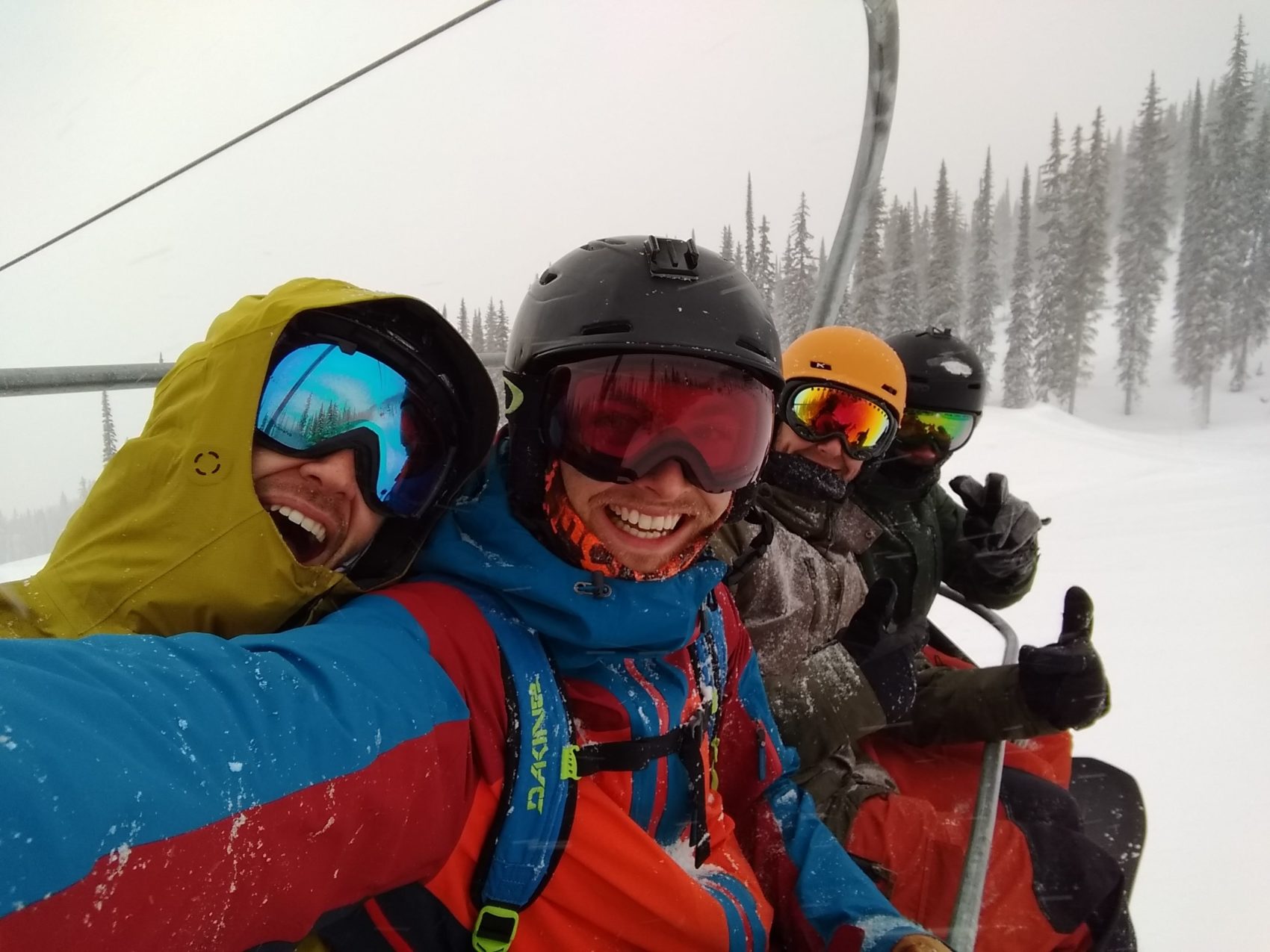 skiers on the stoke chair