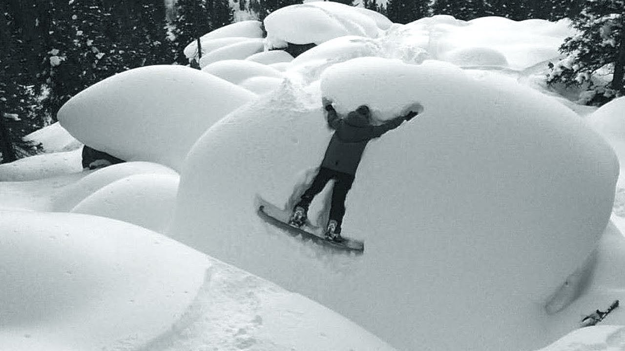 Pillows are hard, pillow fail, snowboard fail pillow, snow conditions pillows