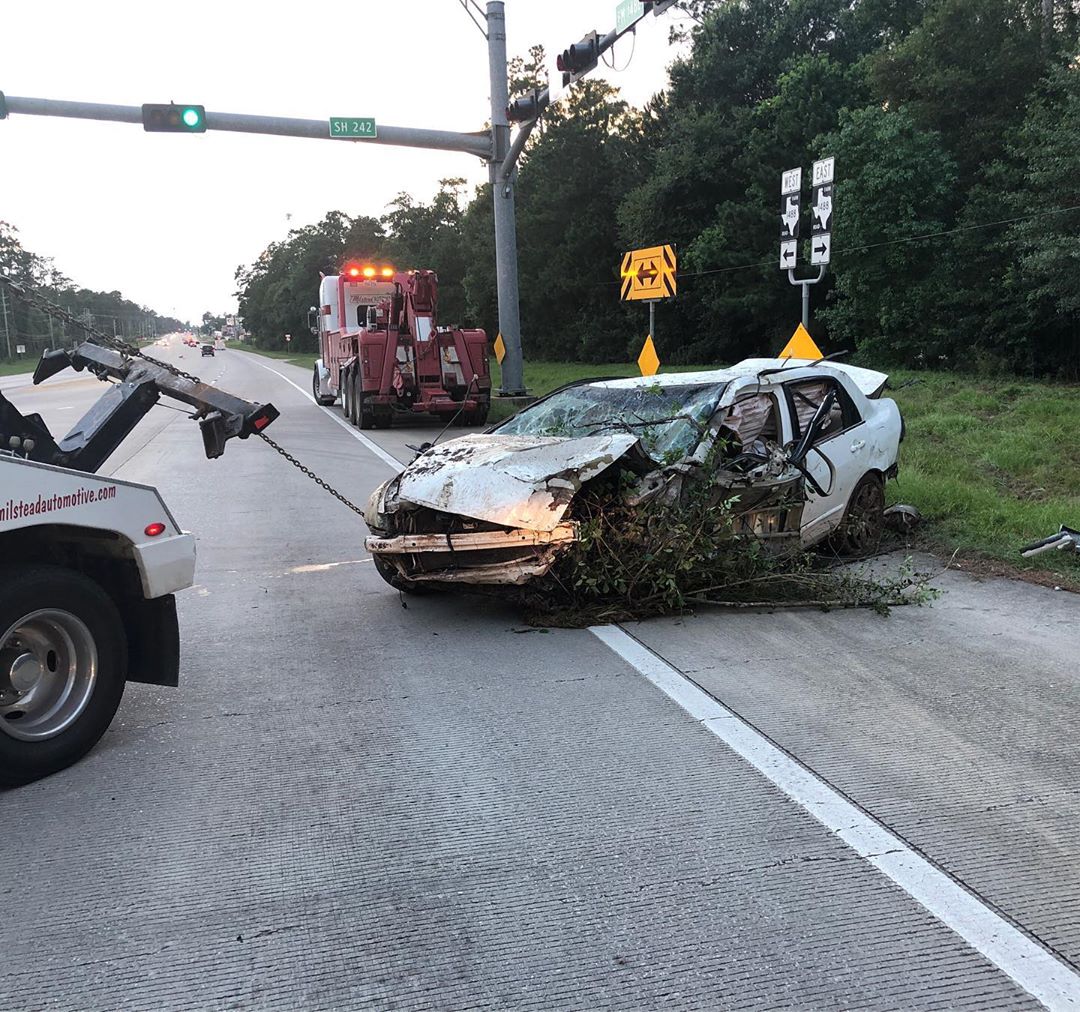 car wreck, crash, man survived, Texas, 5 days