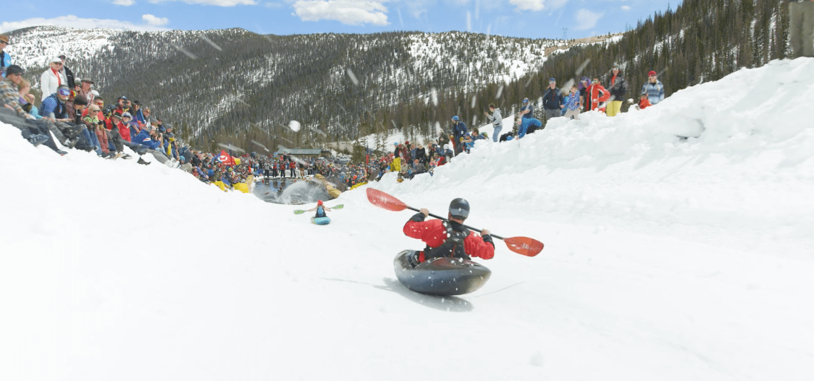 monarch mountain, kayaks on snow, kayaks