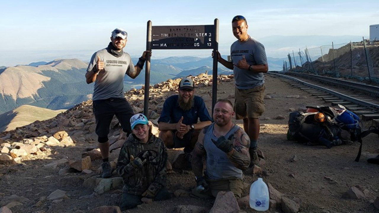 legless legends, colorado, double amputees, pikes peak, summit