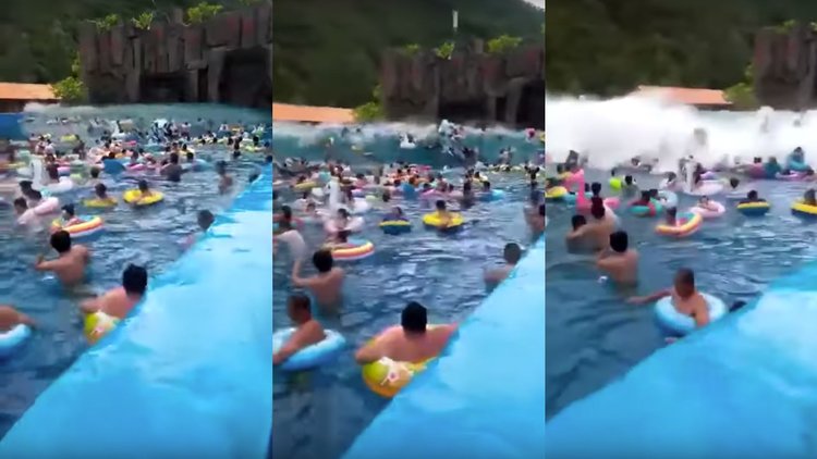 china, tsunami, wave, waterpark
