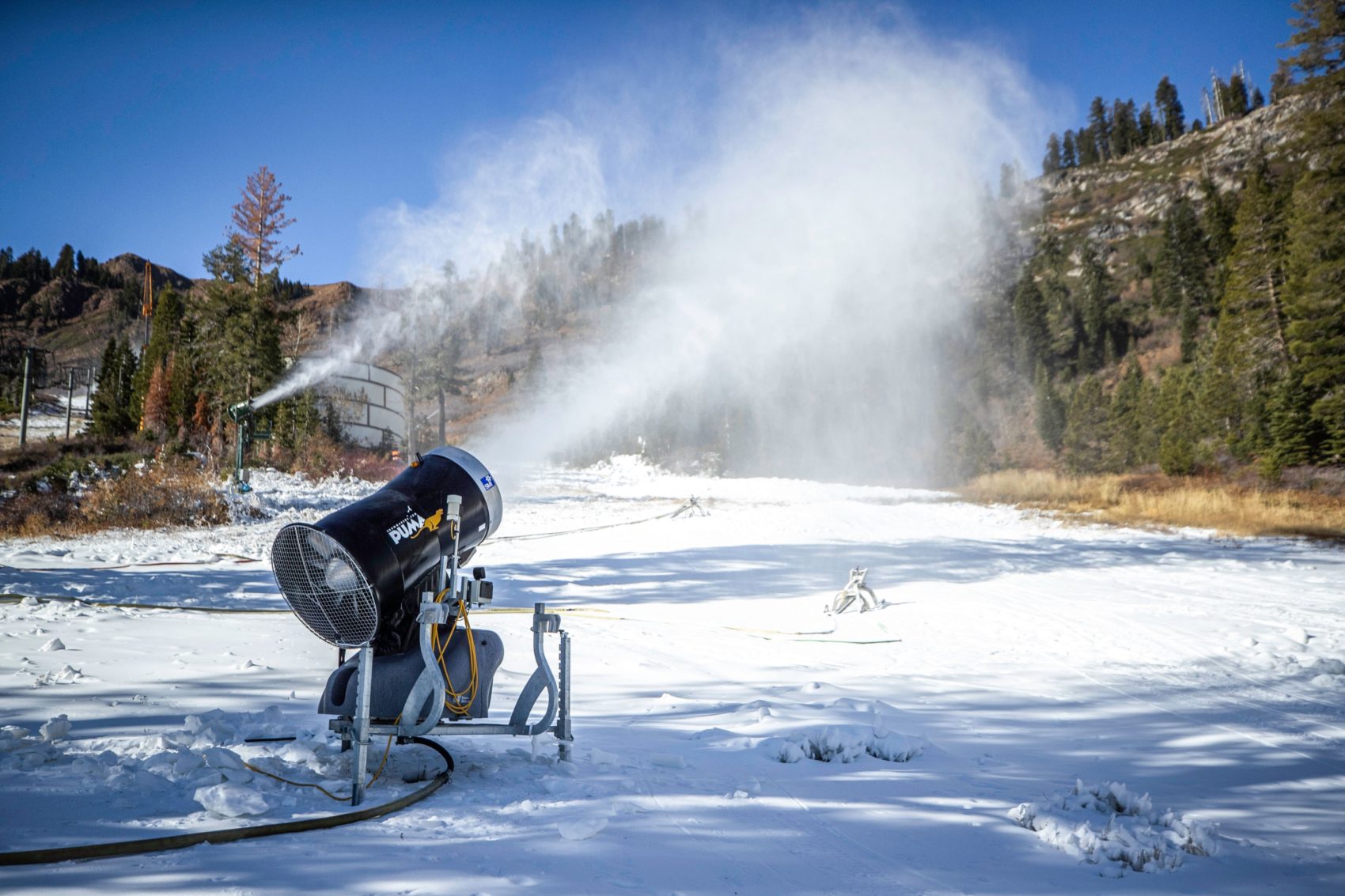 snowmaking, Squaw Valley, alpine meadows, california