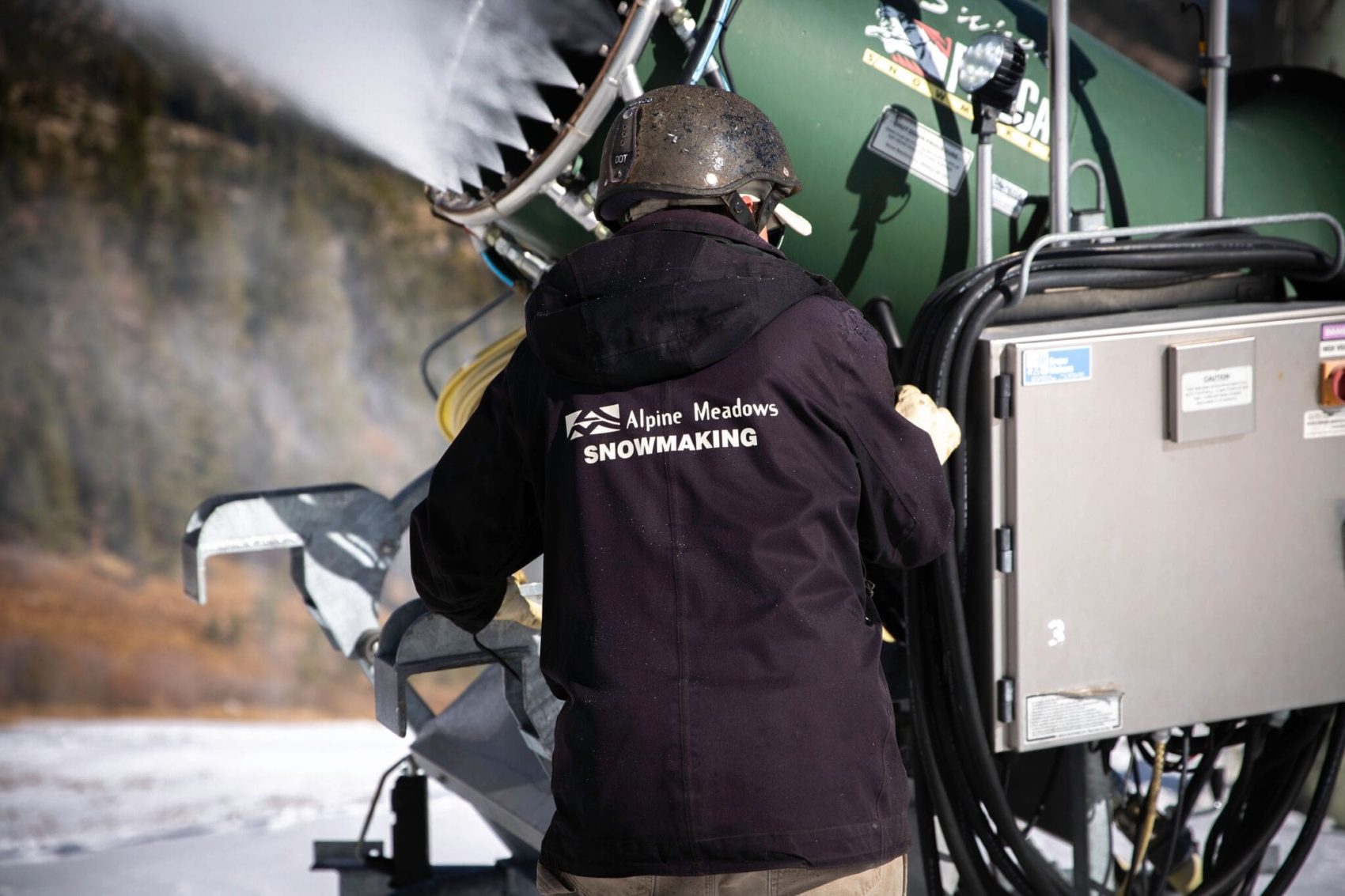snowmaking, Squaw Valley, alpine meadows, california