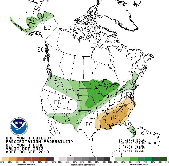 October, outlook, precipitation, outlook, noaa