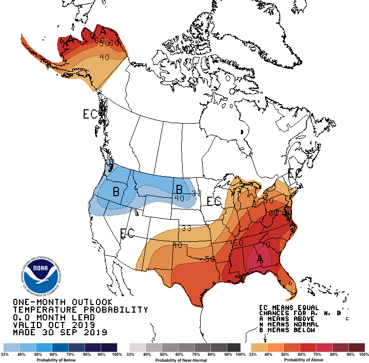 October, outlook, temperature, outlook, noaa
