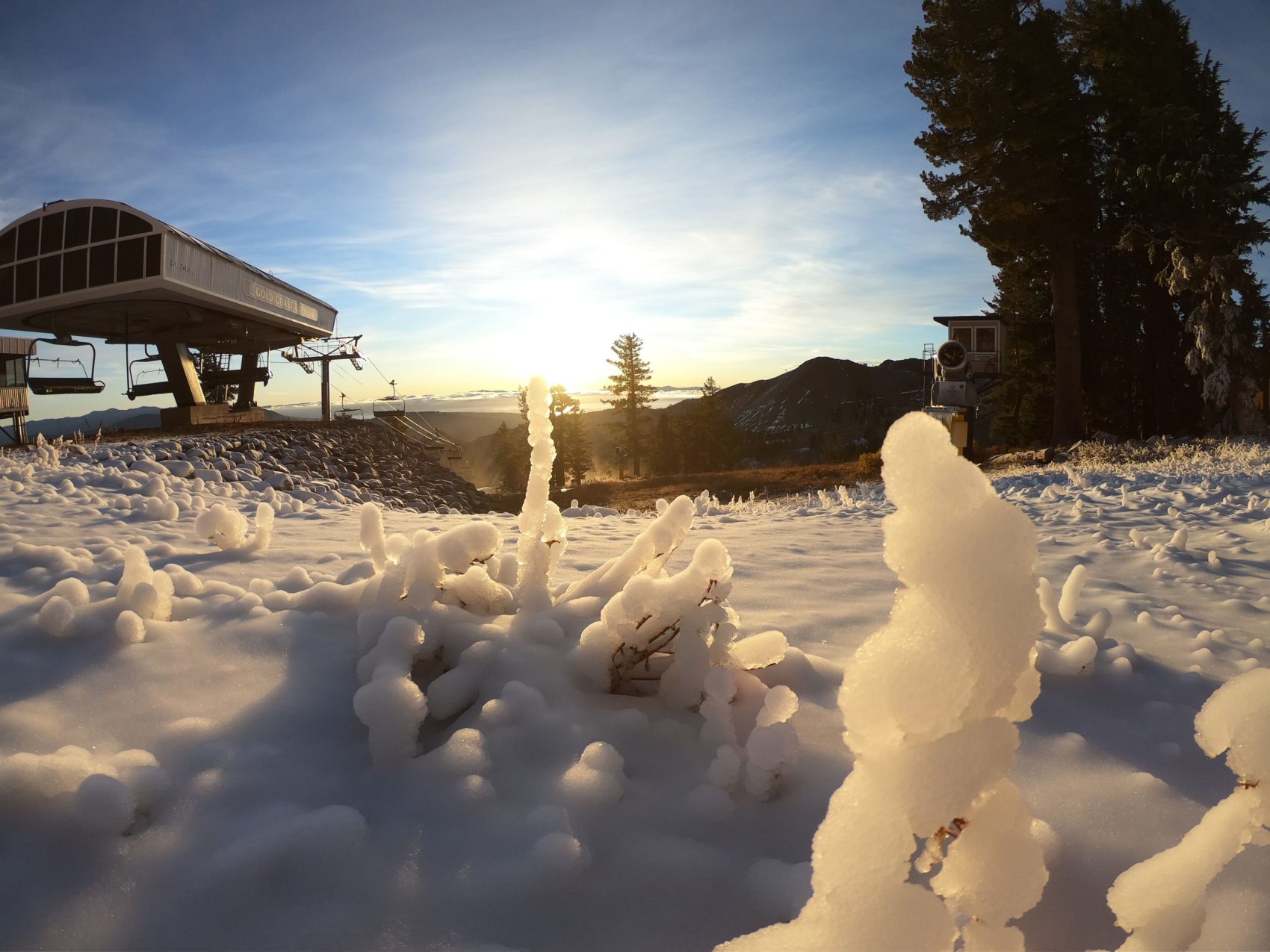 Squaw Valley, alpine meadows, california, snowmaking,