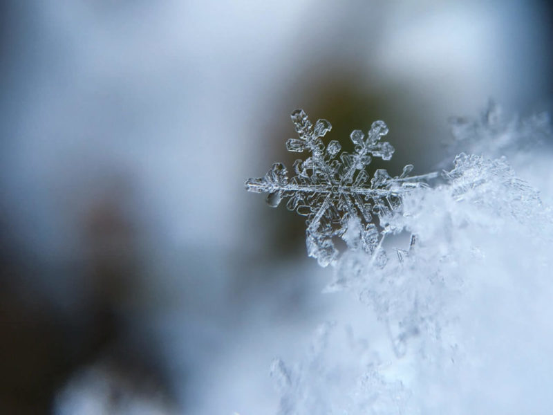 Close-up photo of a perfect snowflake.