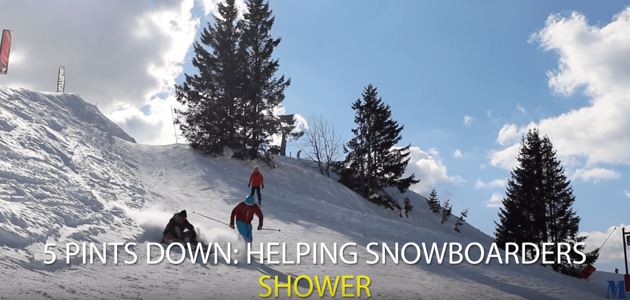 drunk skiing, 12 stages