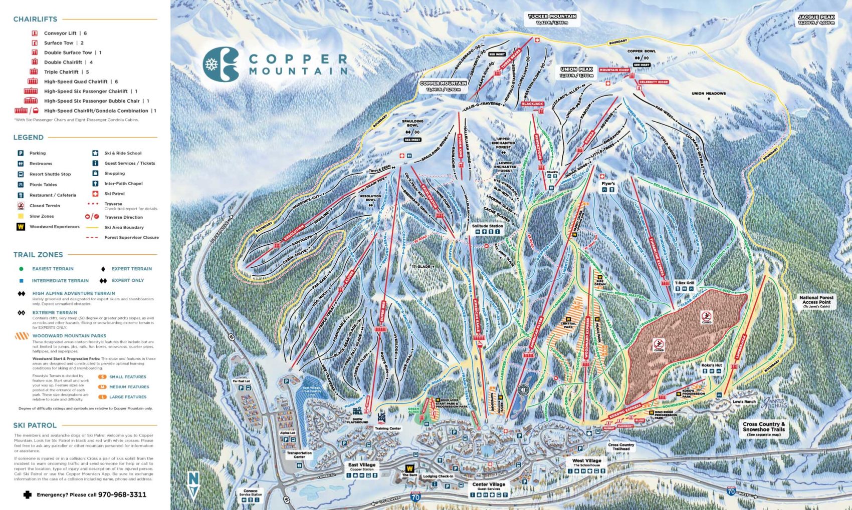 ski trail map copper mountain