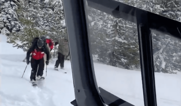 skier, rescued, Squaw Valley, california